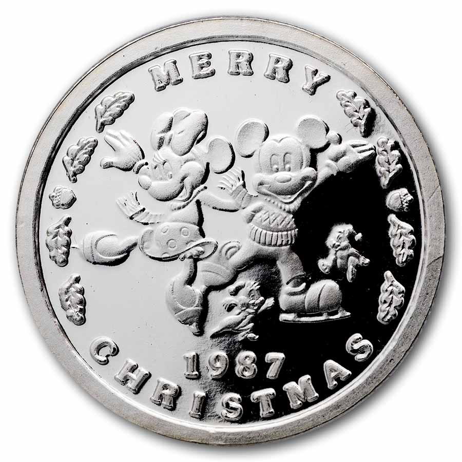 1 oz Silver Round - 1987 Mickey's Holiday Treasures (PR-69 PCGS)