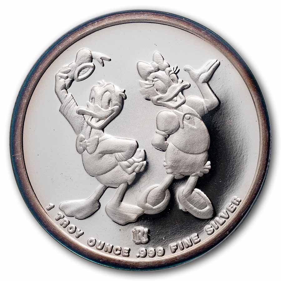 1 oz Silver Round - Around The World (Donald & Daisy, PR-69 PCGS)