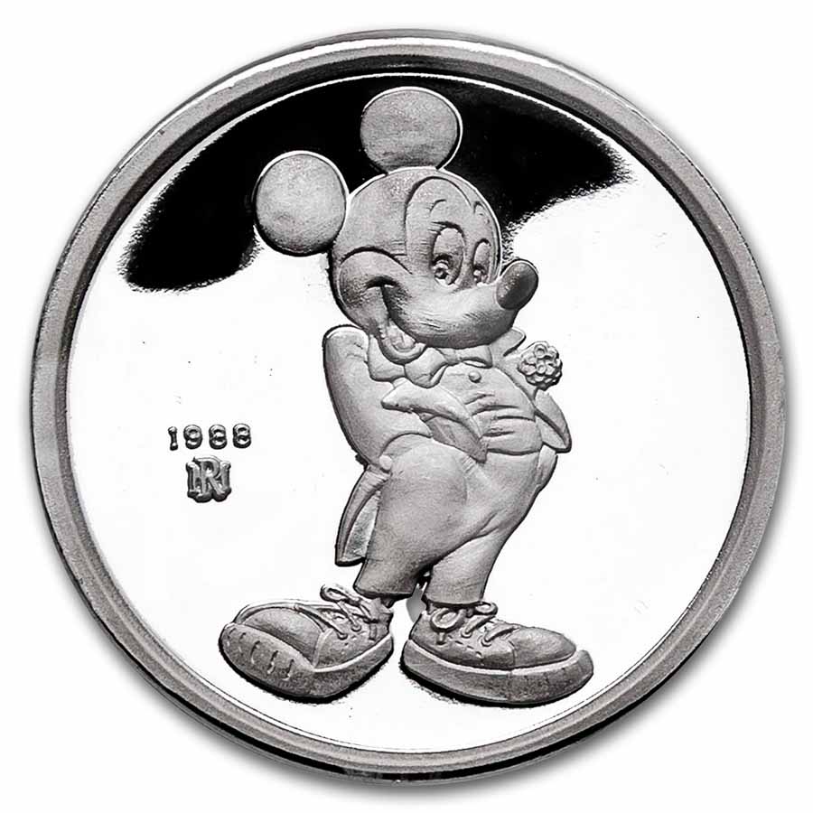 1988 1 oz Silver Disney's Mickey International Icon PR-69 PCGS