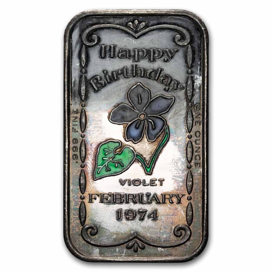 1 oz Silver Art Bar - Ceeco Enamel (Random Motif, Scruffy)