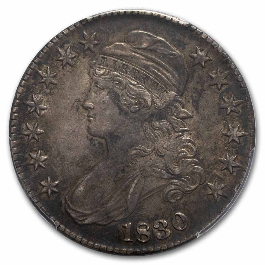 1830 Bust Half Dollar AU-50 PCGS (Small 0)