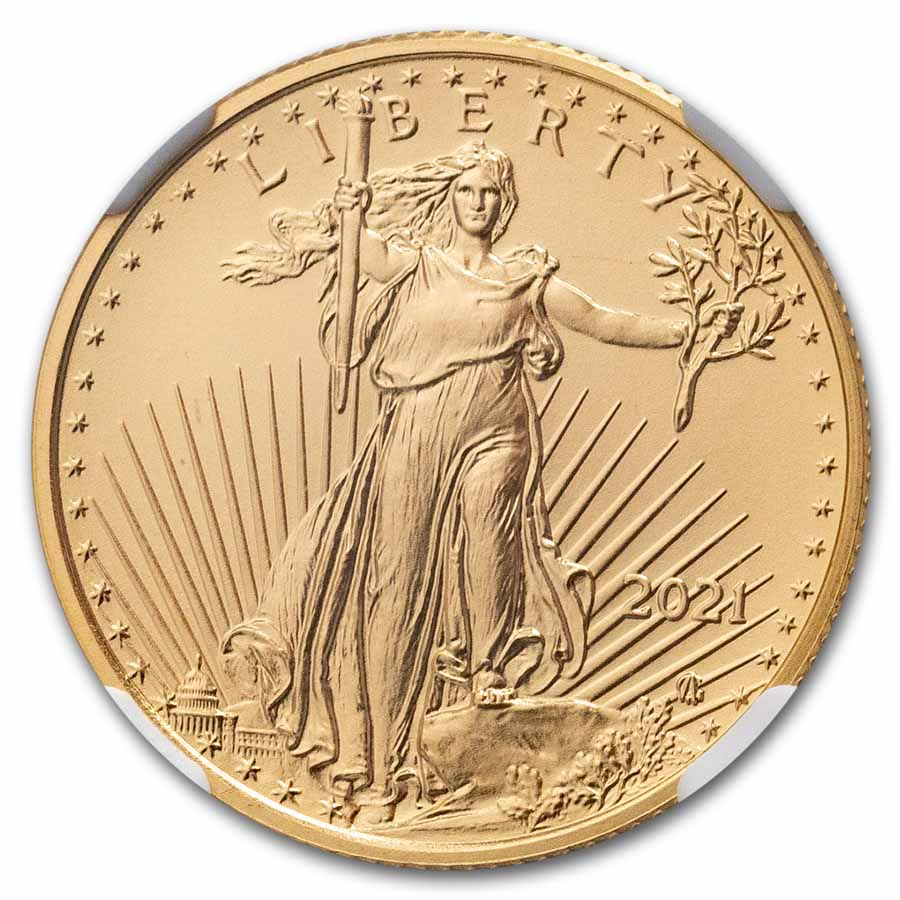 2021 1/4 oz American Gold Eagle (Type 2) MS-70 NGC