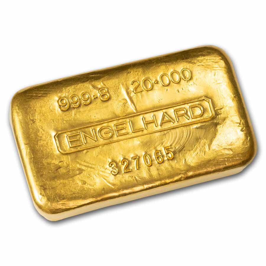 20 oz Gold Bar - Engelhard (Loaf-Style/Poured, .999.8 Fine)