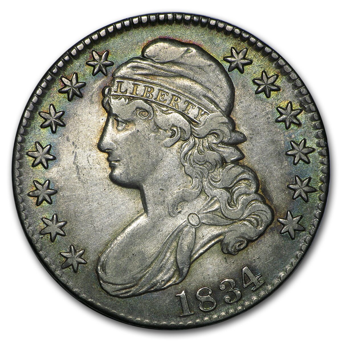1834 Bust Half Dollar AU (Lg Date, Lg Letters)