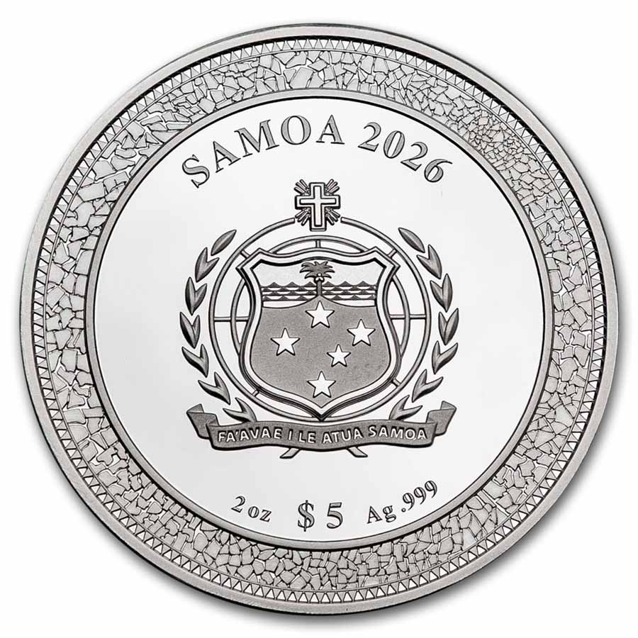 2026 Samoa 2 oz Silver Antoni Gaudi Sagrada Familia (Box & COA)