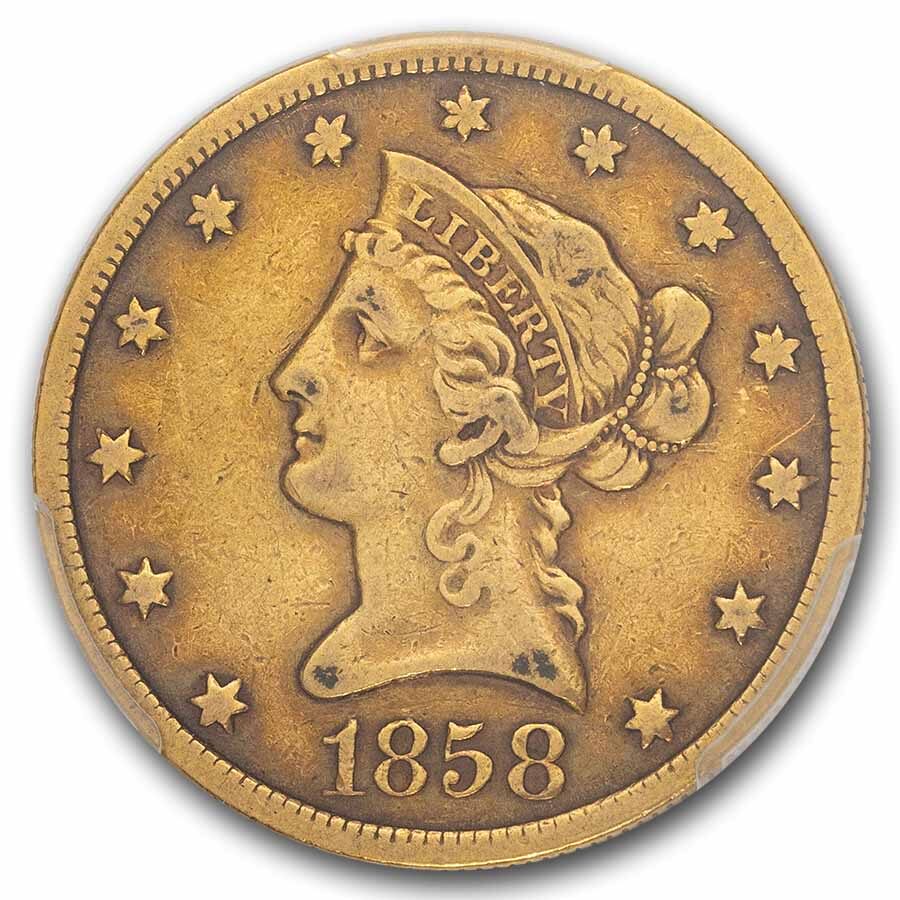 1858-O $10 Liberty Gold Eagle VF-30 PCGS