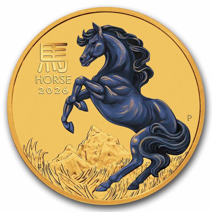 2026 AUS 1/10 oz Colorized Gold Lunar Horse MS-70 PCGS Red Label