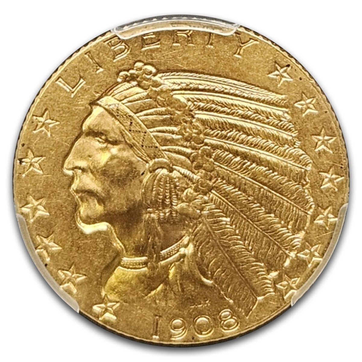 1908-S $5 Indian Gold Half Eagle MS-61 PCGS