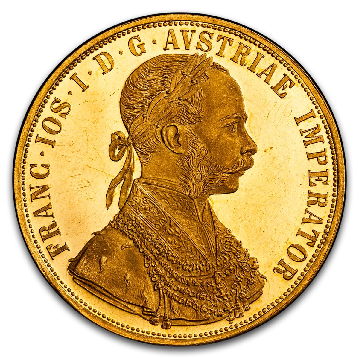 1880 Austria Gold 4 Ducat Joseph I MS-62 PCGS (PL)