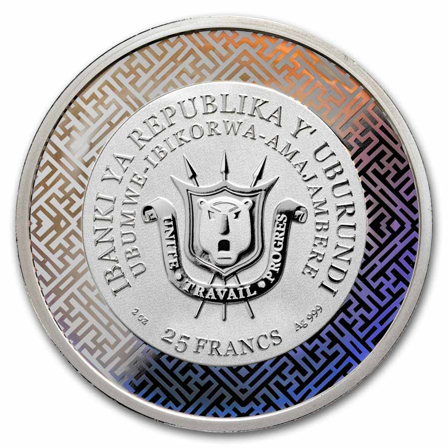 2027 Burundi 2 oz Silver & Jade Year of the Goat Proof