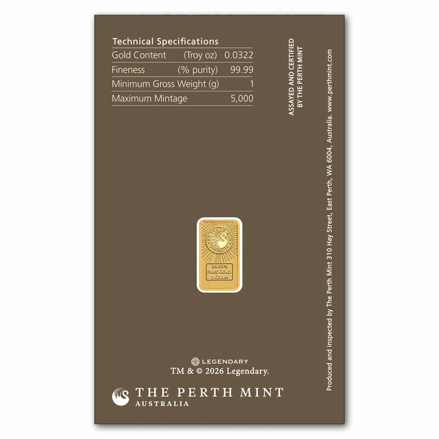 1 gram Gold Dune Bar-The Perth Mint (In Assay)