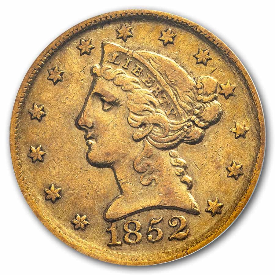 1852-D $5 Liberty Gold Half Eagle XF-45 PCGS