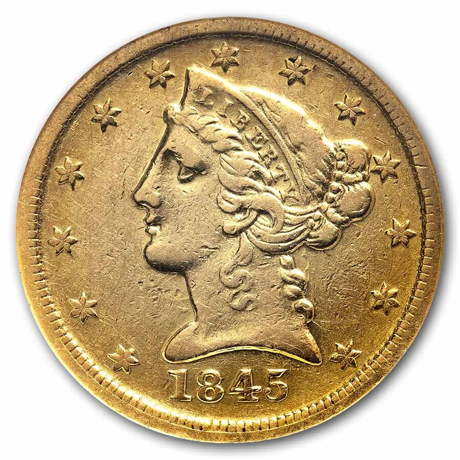 1845-D $5 Liberty Gold Half Eagle XF-40 NGC