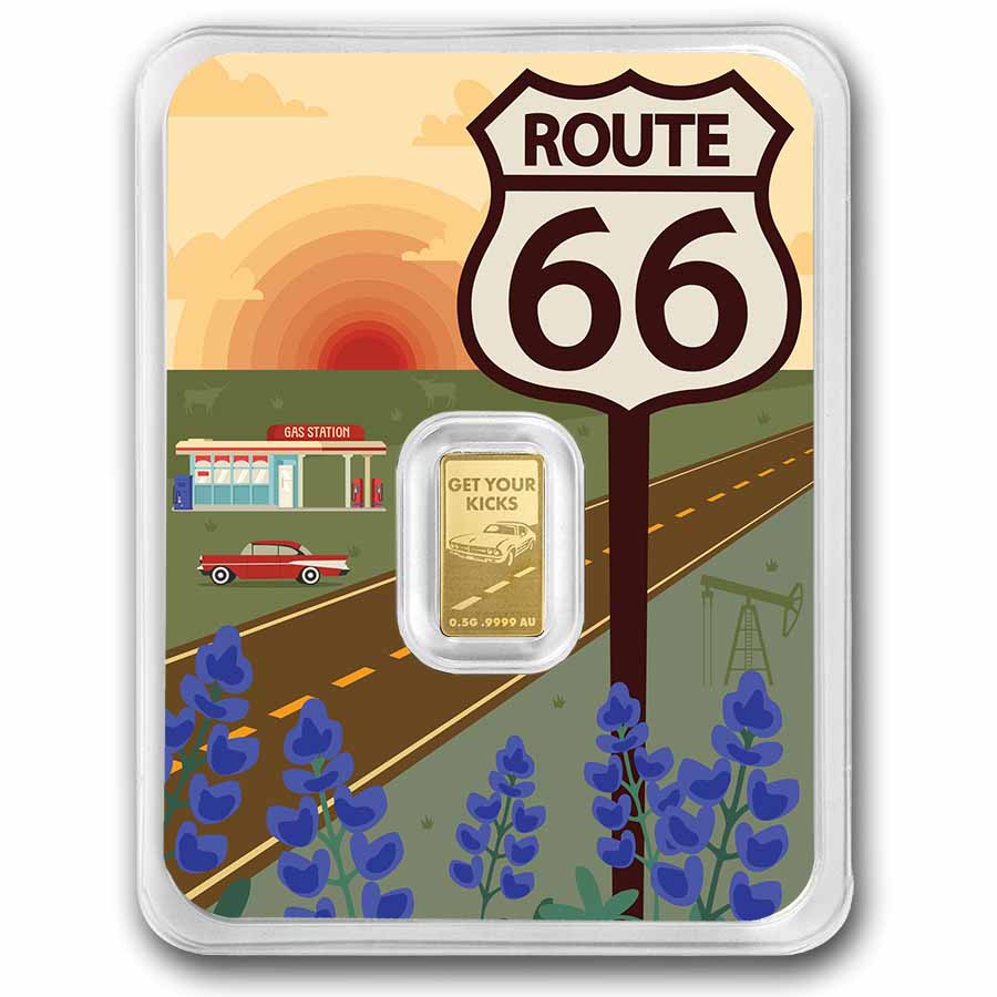 1/2 gram Gold Bar - Route 66 (Texas TEP)