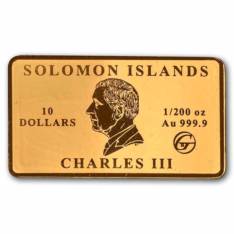2026 Solomon Islands 1/200 oz Gold Great Wall of China Coin Bar