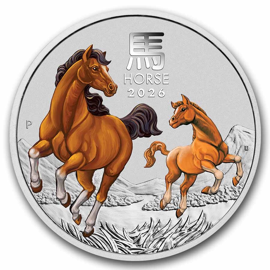 2026 AUS 1 oz Silver Lunar Colorized Horse MS-70 PCGS (Red Label)