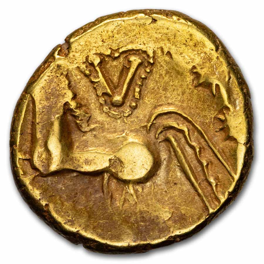 Gaul, Ambiani AV Gold Stater (1st Century BC) VF (Gallic Wars)
