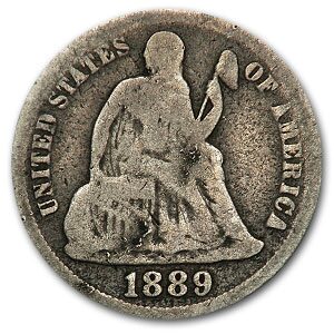 1889 Liberty Seated Dime VG