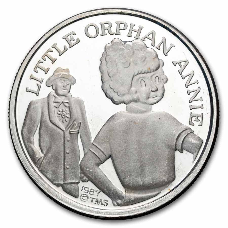 1 oz Silver Round - Cartoon Celebrities (Little Orphan Annie)