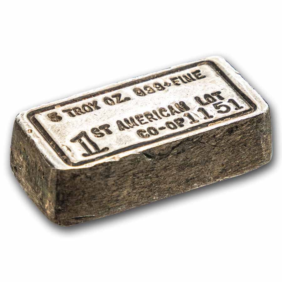 5.14 oz Silver Bar - 1st American (Lot 1151)