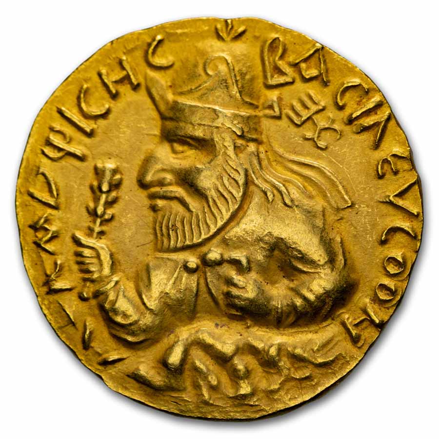 (113-127 AD) India Kushan Empire Gold Dinar XF