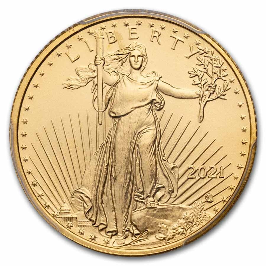 2021 1/4 oz American Gold Eagle (Type 2) MS-69 PCGS (FDI)