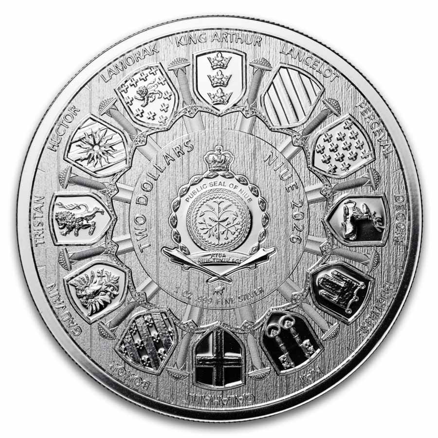2026 Niue 1 oz Silver Camelot: Sir Perceval BU