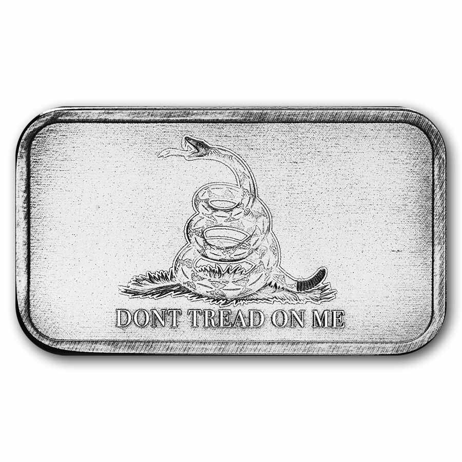 5 oz Silver Bar - Gadsden Flag (Don't Tread On Me)
