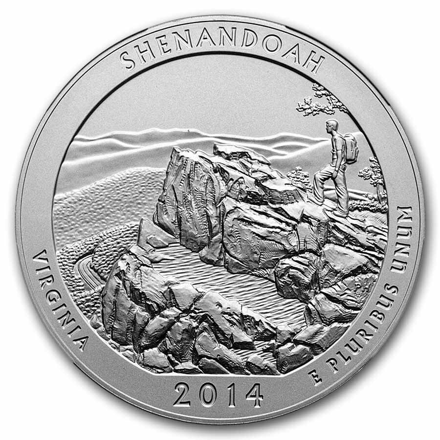 2014-P 5 oz Silver ATB Shenandoah SP-69 NGC