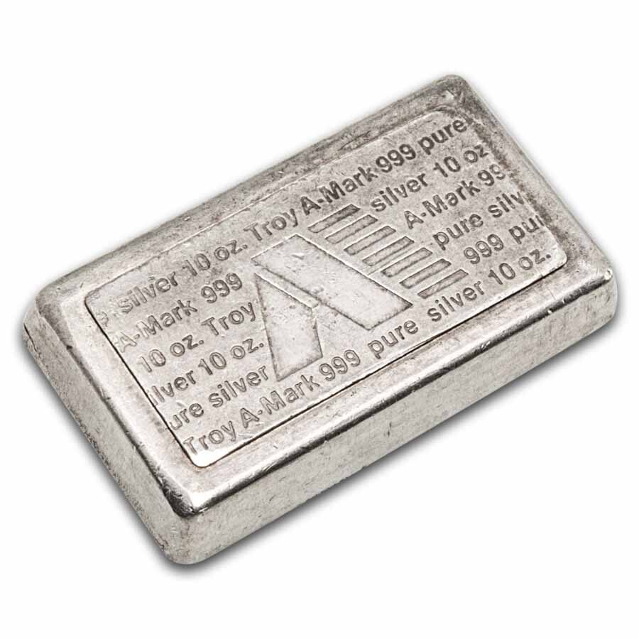 10 oz Silver Bar - A-Mark (Stackable, USVI)
