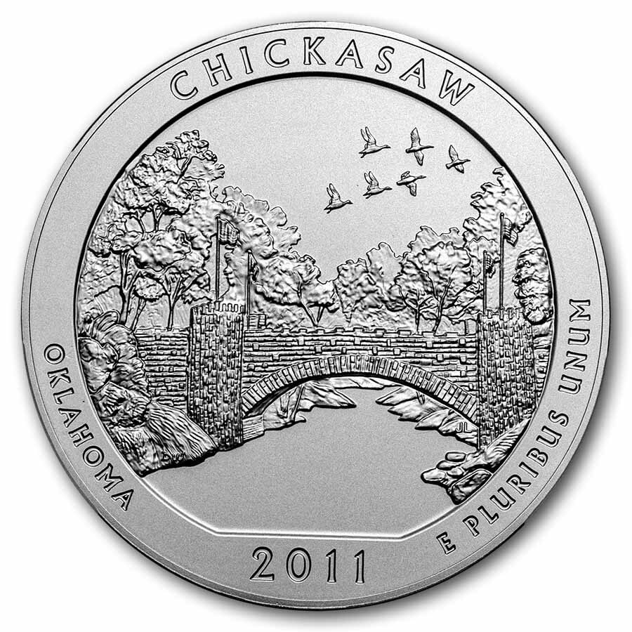 2011-P 5 oz Silver ATB Chickasaw SP-69 NGC (ER/FR)