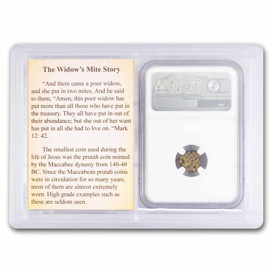 Judaea Hasmonean Kings (135-37 BC) Widow's Mite VG NGC (Vault)
