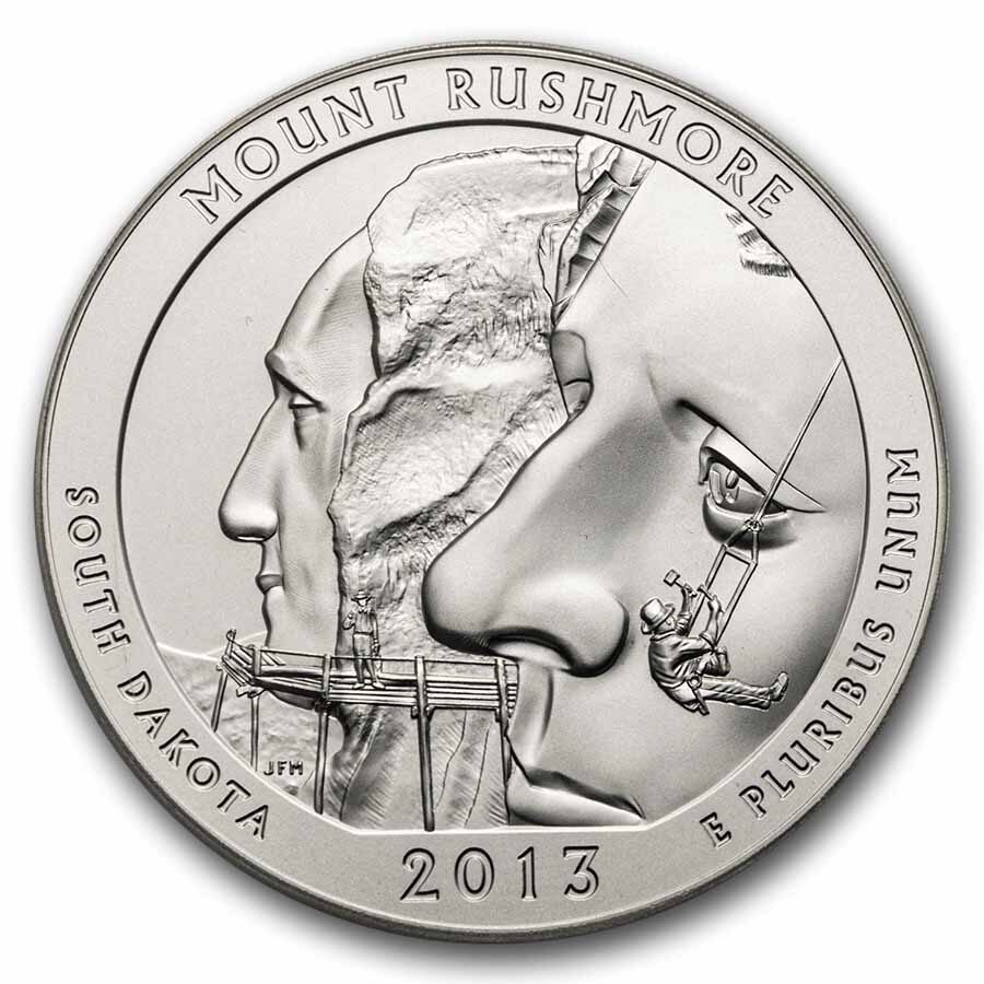 2013-P 5 oz Silver ATB Mt. Rushmore SP-69 PCGS (First Strike)