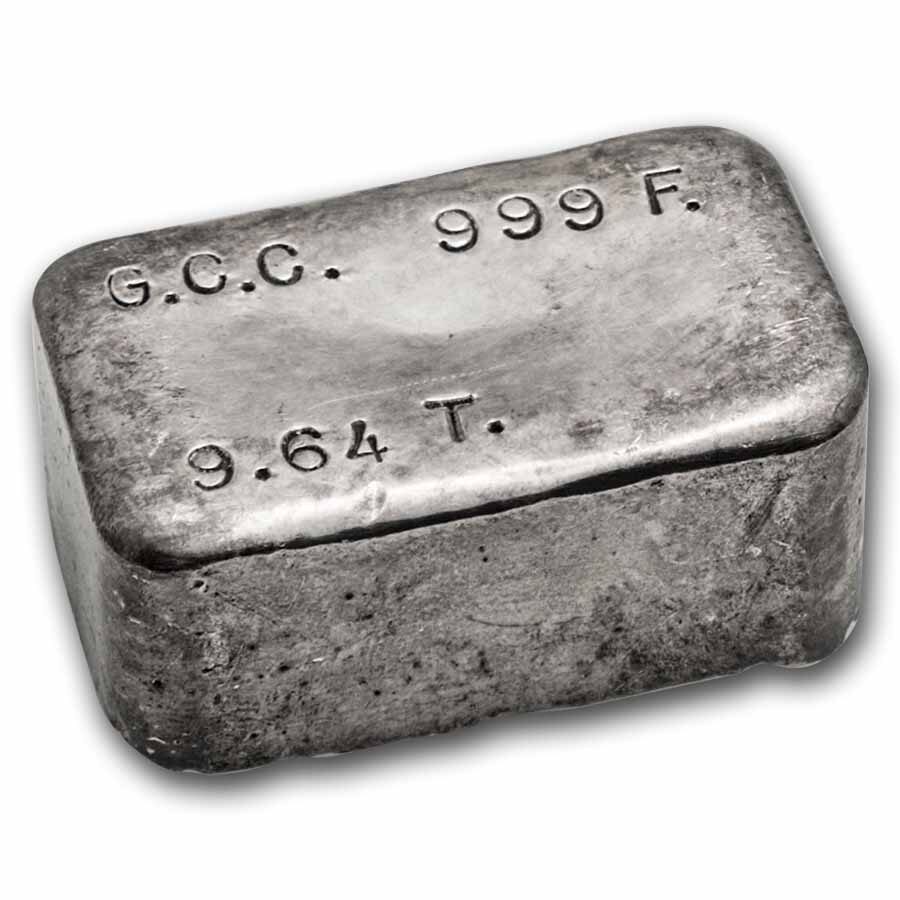 9.64 oz Silver Bar - Vintage Gumer Coin Company (G.C.C.)