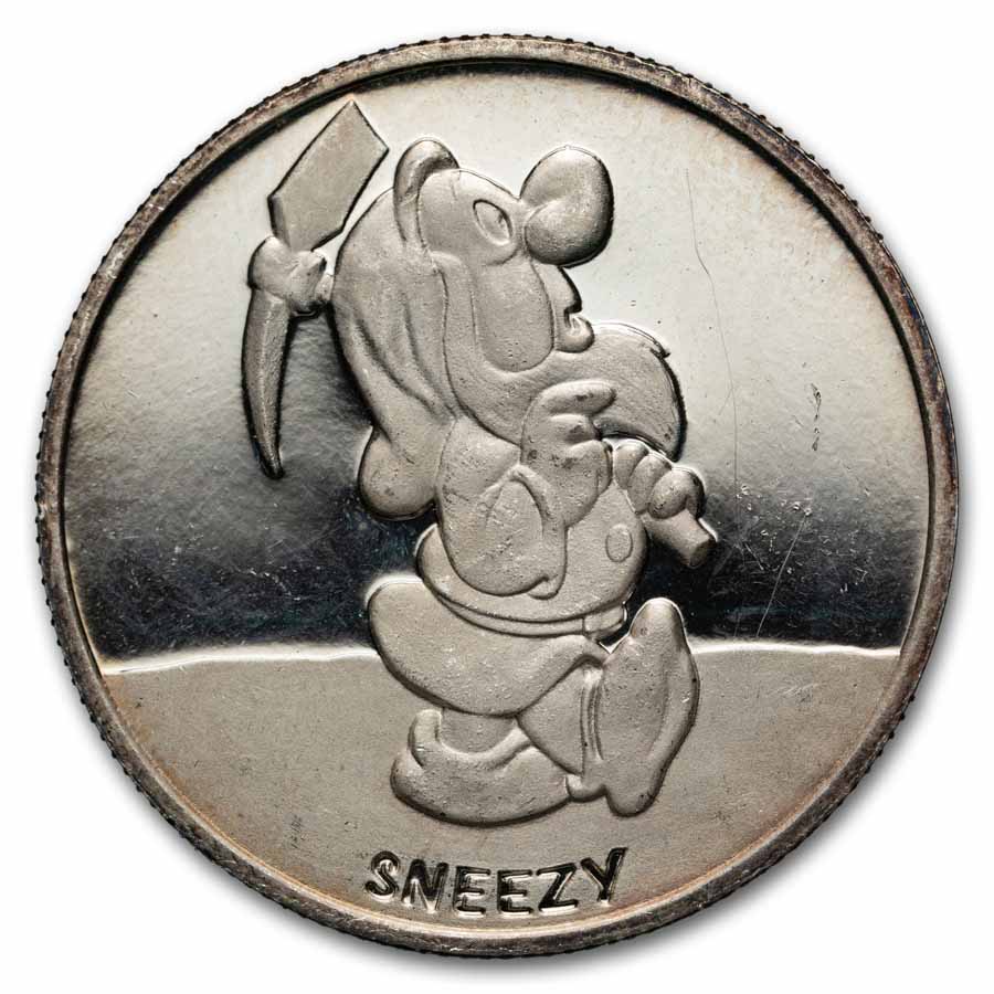 1 oz Silver - Disney's Snow White 50th Anniv Sneezy (Coin Only)