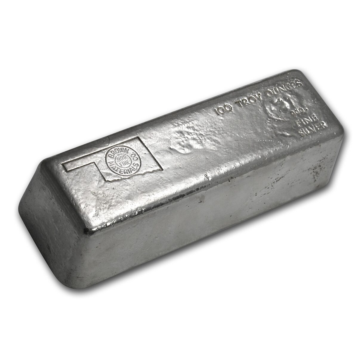 100 oz Silver Bar - Brown Materials