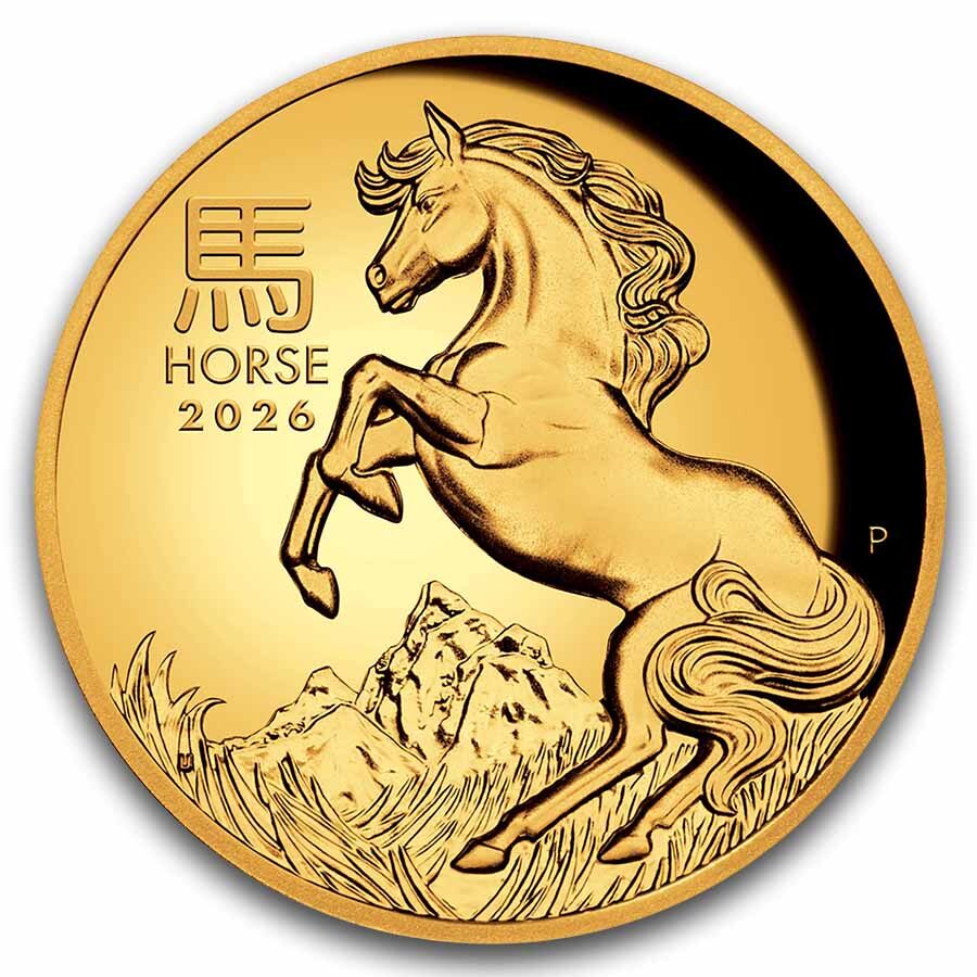 2026 AUS 1 oz Gold Lunar Horse PR-70 PCGS HR (FS, Gold Label)