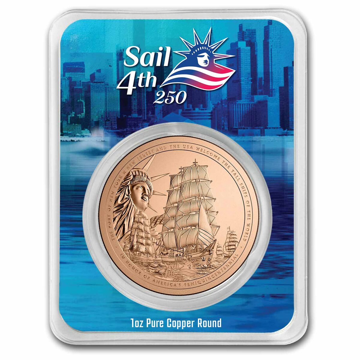 2026 Sail4th 250 1 oz Copper Round (in TEP)