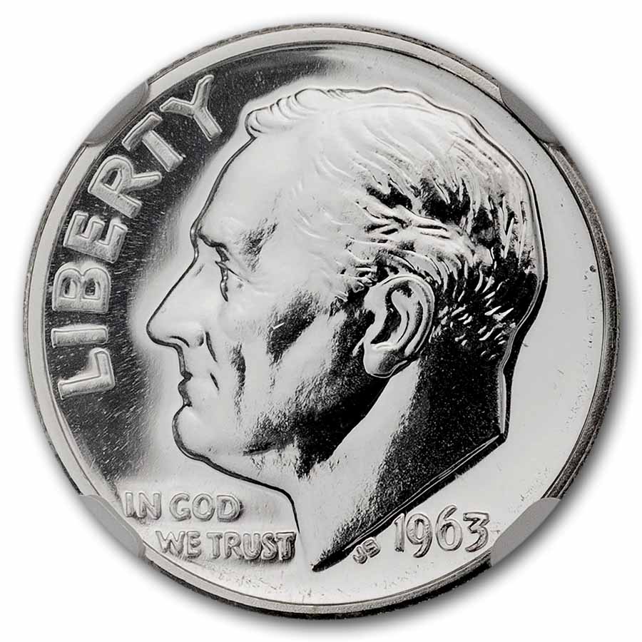 1963 Roosevelt Dime PF-68 NGC