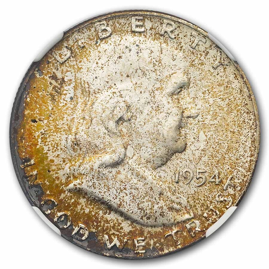 1954-D Franklin Half Dollar MS-66 NGC (FBL) Toned