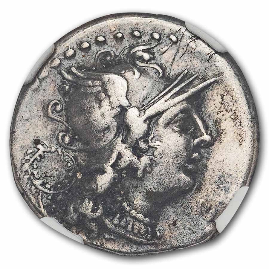 Roman Republic AR Denarius Servilius (136 BC) VF NGC (Cr-239/1)
