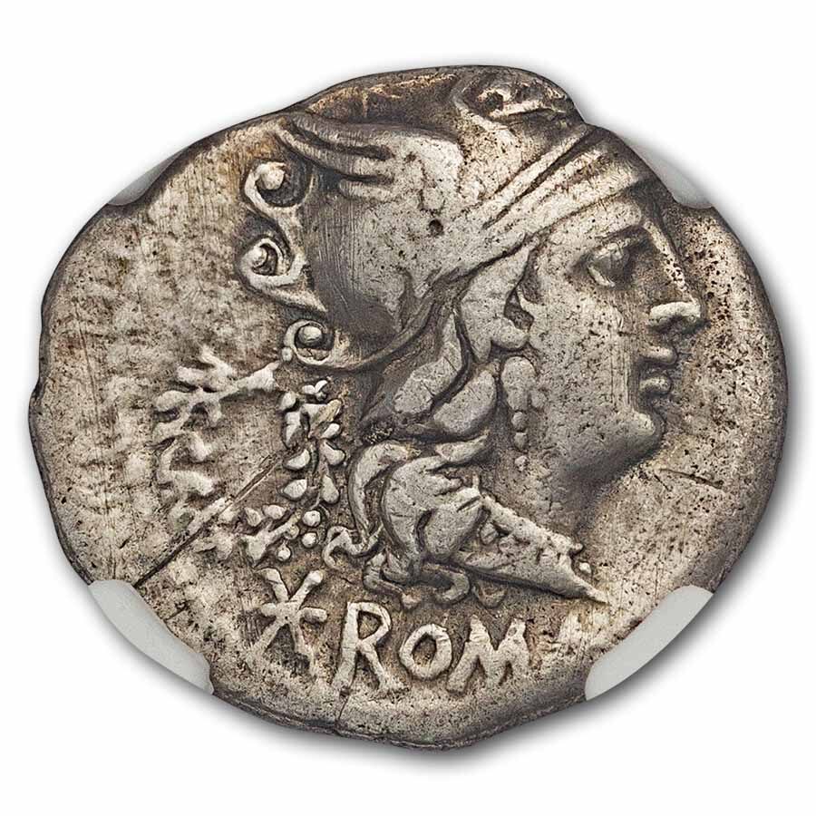 Roman Republic AR Denarius Servilius (136 BC) F NGC (Cr-239/1)