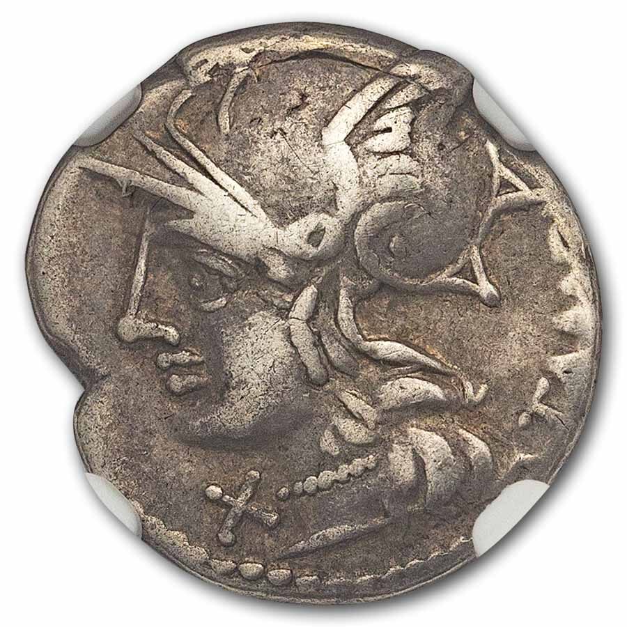 Roman Republic AR Denarius Baebius (137 BC) Ch F NGC (Cr-236/1)