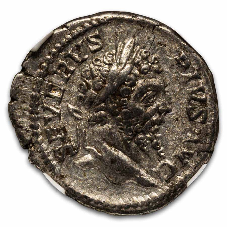 Roman Empire Silver Denarius Severus (193-211 AD) XF NGC