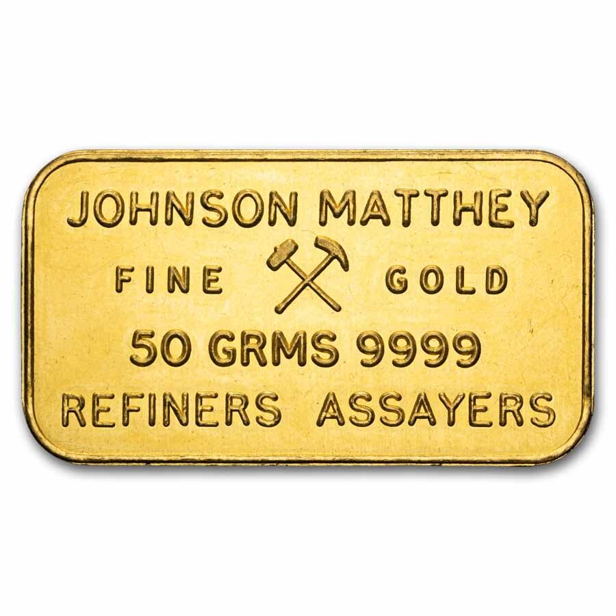 50 gram Gold Bar - Johnson Matthey-London