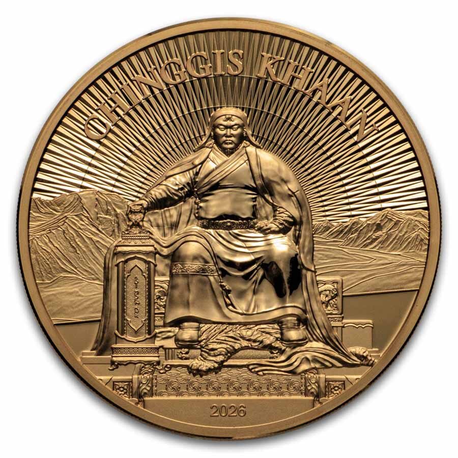 2026 Mongolia 1 oz Gold Chinggis Khaan Proof (w/ Box & COA)