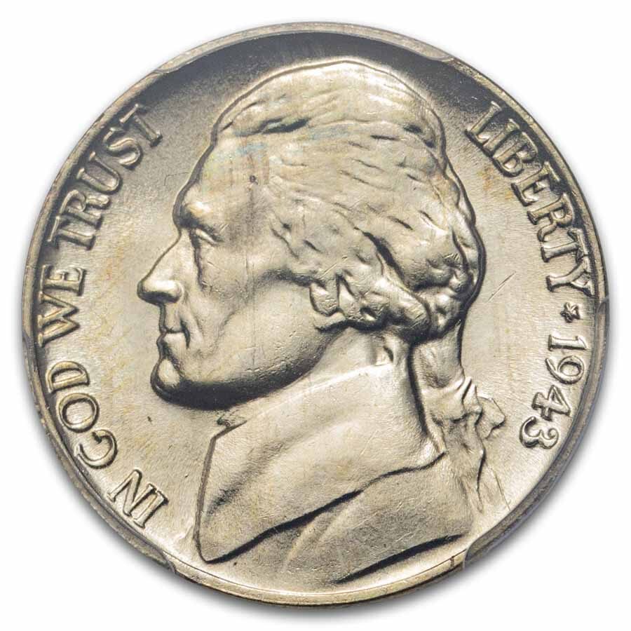 1943-P Silver Jefferson Nickel MS-65 PCGS (Full Steps)