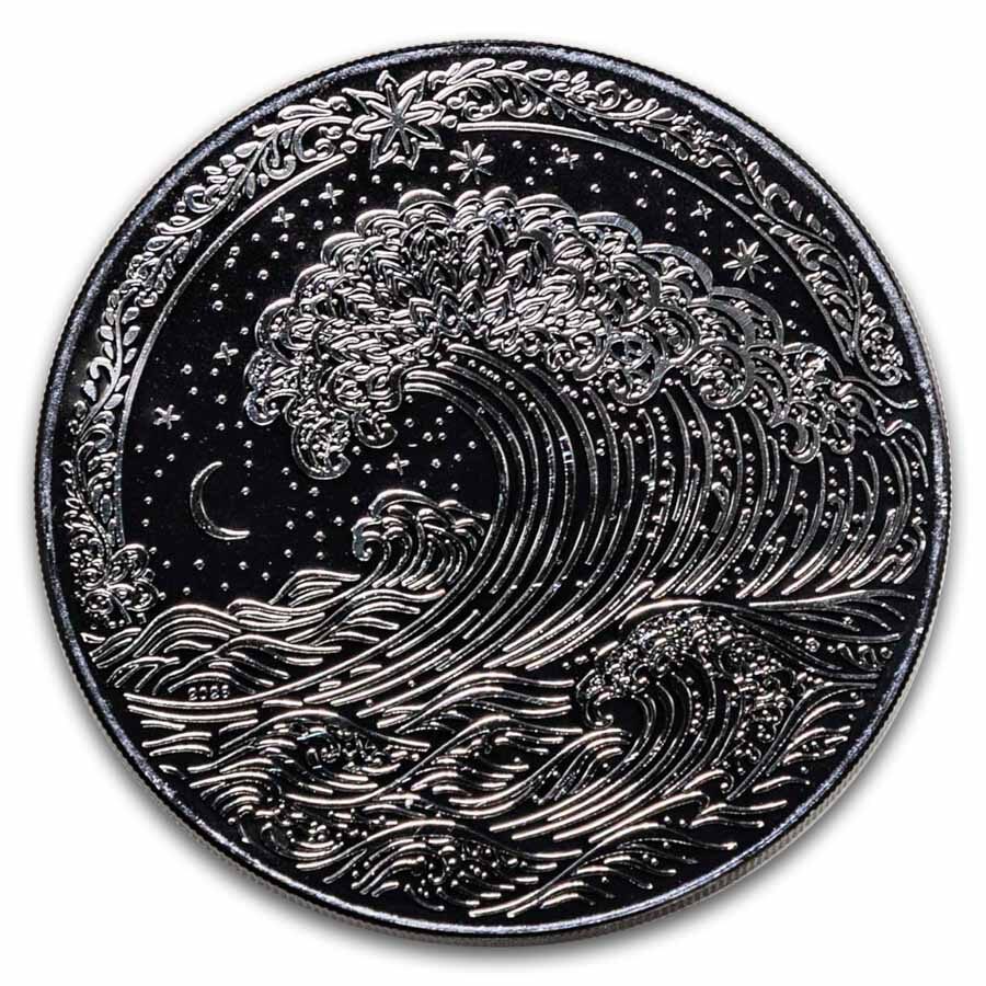 2026 Cook Islands 1 oz Silver Obsidian Black Wave (w/ Box & COA)