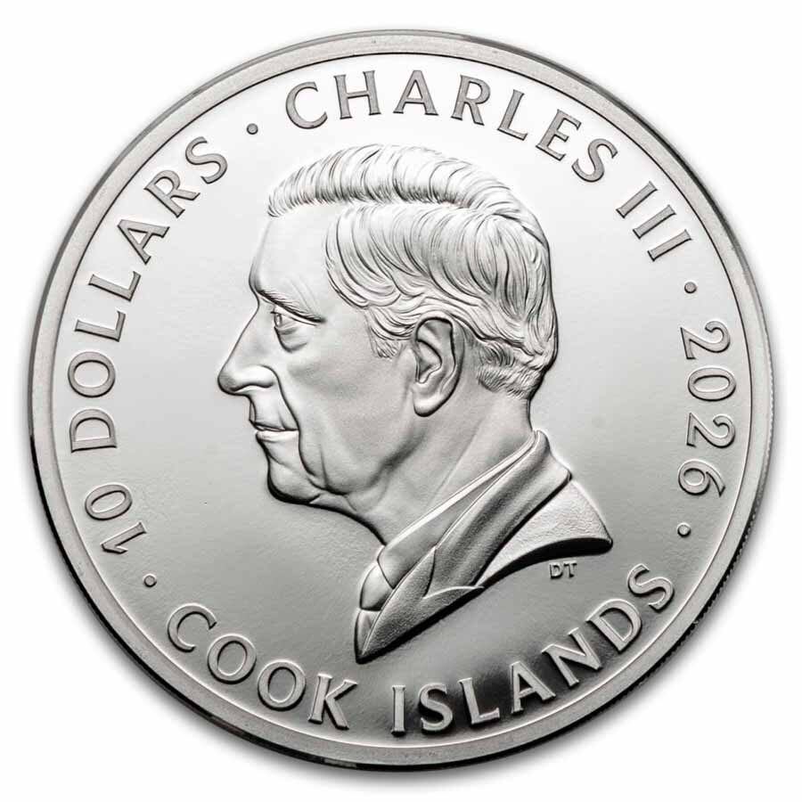 2026 Cook Islands 2 oz Silver Head vs. Heart Proof (w/ Box & COA)