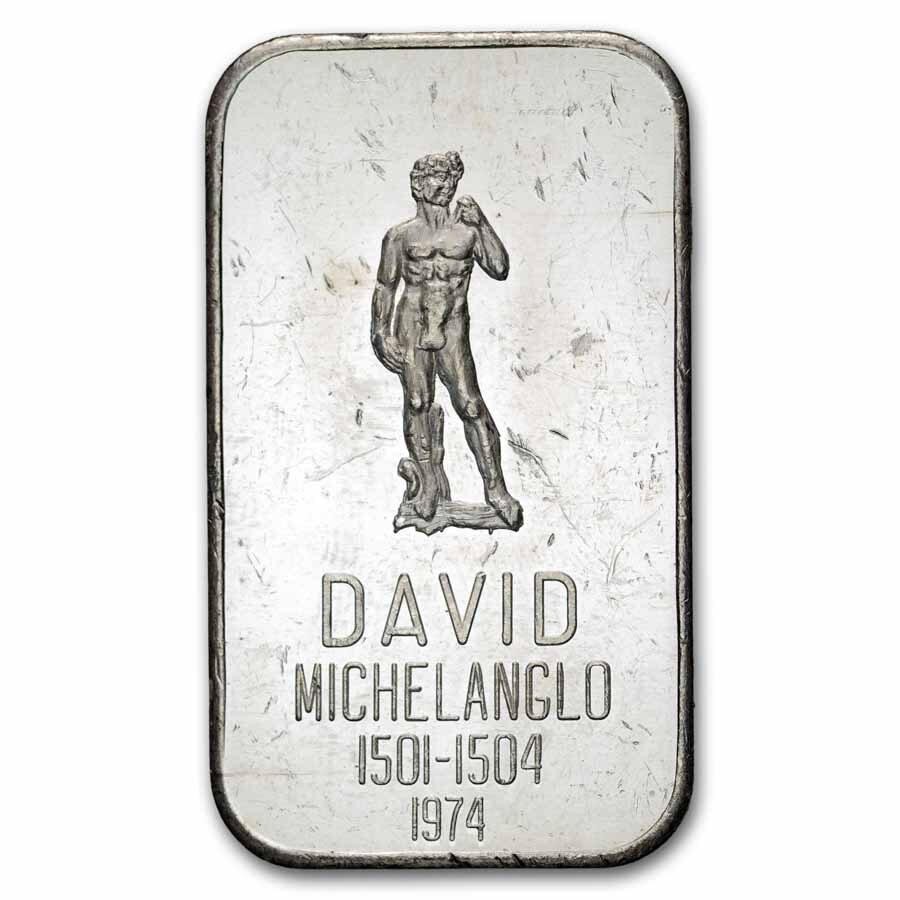 1 oz Silver Bar - David Michelanglo (U.S. Silver Corporation)